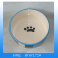 High quality footprint design ceramic dog bowl